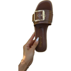 Shein Women's Fashionable Flat Sandals With Buckle Decoration