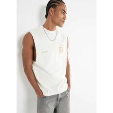 Beige Tank Tops River Island Beige Japanese Yin Yang Tank - Ecru