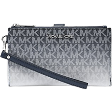 Michael Kors Women s Jet Set Large Ombré Signature Logo Double Zip Wallet Wristlet - Navy