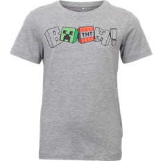 Minecraft T-shirts Børnetøj Guppy Minecraft Drenge T-shirt - Grey Melange