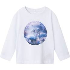 Vita Blusar & Tunikor Barnkläder Name It NmfVotea - Bright White/Svanar