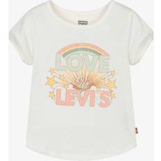 Multicoloured T-shirts Levi's Girls Cotton Glittery Love T-Shirt - Ivory
