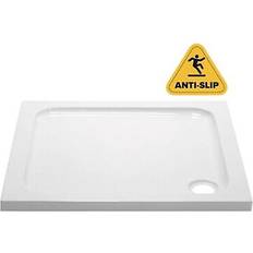 Pearl 800mm Square Shower Tray Non-Slip White Acrylic Stone Resin Pearl