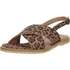 Cashott Casgitta Cross Sandal Suede Print - Brun
