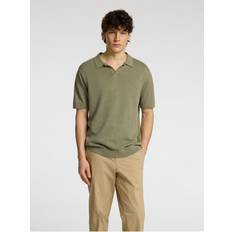 Unisex Polotrøjer Selected Homme SlhMattis SS Knit Sun Open Polo - Grå