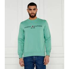 Tommy Hilfiger Unisex Tröjor Tommy Hilfiger Regular Fit Linear Chest Logo Crew Neck Sweatshirt - Green