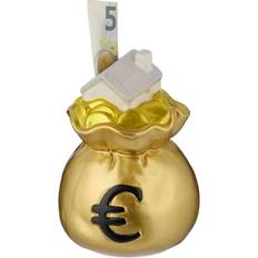 Gold Piggy Banks Kid's Room Relaxdays Money Bag Piggy Bank 15.5 x 12 x 12 cm