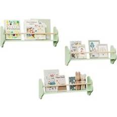 Wall Storage WOLTU 3x Kids Wall Shelves Toy Organiser Storage Green