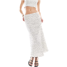 Polka Dots Skirts New Look spot midi skirt in cream-White