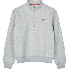 Mads Nørgaard Sweatshirts Børnetøj Mads Nørgaard Mix Sweat Crewie Half Zip Sweatshirt - Grey Melange