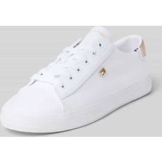 Tommy Hilfiger Dam Sneakers Tommy Hilfiger Vulc Canvas Lace Up Sneakers - Vit