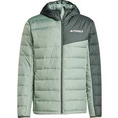 Adidas Sølv Overtøj adidas Terrex Multi Light Down Hooded Jakke - Lys/Mørkegrøn
