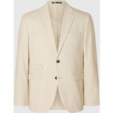 Herr - Vita Kavajer Selected Enkelknäppt Slim Fit-kavaj - Beige