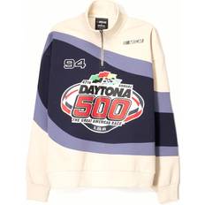 Bershka Sweatere Bershka Cremehvid Strikket Trøje Med 1/4 Lynlås Og Daytona - Print