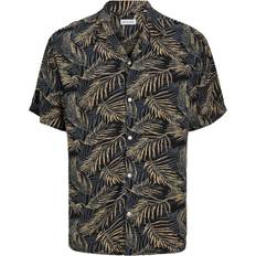 Viscose Shirts Jack & Jones Jeff Tropical Print Resort Shirt Black