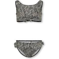 Hvid Bikinier Børnetøj Kids Only KogBeach Bikini - Cloud Dancer/Boho Zebra/Black
