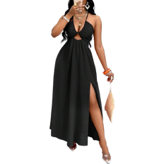 Shein Rückenfreies Neckholder-Schwingkleid mit Kreuzüberbindung