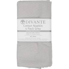 Cotton Cloth Napkins Divante Pack of 4 Cotton Napkins - Cloth Napkin Grey
