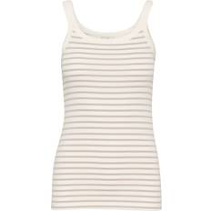 Kaffe Dame Toppe Kaffe Kaliddy Tank Top Toppe - Chalk/Feather Gray Stripe
