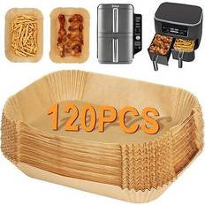 BYKITCHEN 120pcs Air Fryer Liners for Ninja Double Stack XL