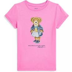 Brown Tops Polo Ralph Lauren Kids Cotton Bear T-Shirt - Laguana Pink