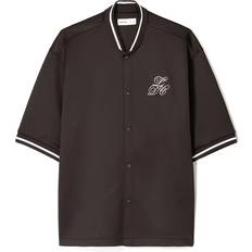 Recycled Materials Shirts Bershka Tipped Collar Co-Ord Shirt - Brown