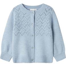 Knappar Koftor Name It Cardigan - Stickad - NmfBatrille - Dämpad Blue