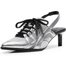 Bershka Højhælede sko Bershka Slingpumps - Sølvgrå/Sort