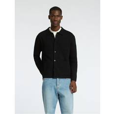 Herr - Svarta Koftor Selected Slhmike Light Ls Knit Relaxed Polo Cardi - Svart