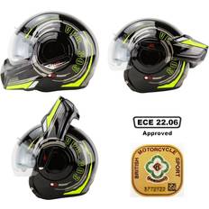 Viper F242 Flip Front Motorcycle Helmet - Yellow