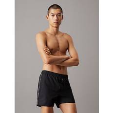 Calvin Klein Black Swimwear Calvin Klein Medium Drawstring Swim Shorts - Logo Tape