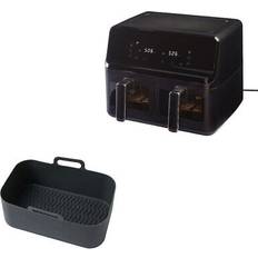 Lakeland Easy View Dual Basket Air Fryer and Oblong Silicone Basket Bundle