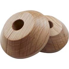 Unika Solid Wood Oak Lacquered Pipe Rose Pack of 2