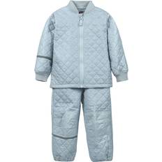 Ribbade muddar Vinterset Barnkläder CeLaVi Termobyxor, Cerulean