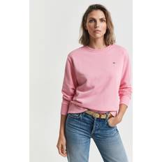 Gant Rosa Tröjor Gant Rosa Sweatshirt Med Rund Halsringning Och Sköldlogga