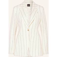 Multicoloured - Women Blazers BOSS Jila Stripe Linen Rich Blazer - Multi