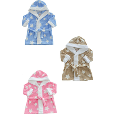 Long Sleeves Dressing Gowns Soft Touch Baby Boys Dressing Gown Robe - Star Print