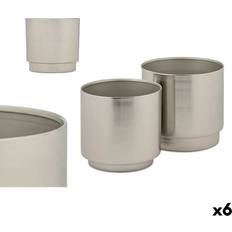 Pots, Plants & Cultivation Gift Decor Set of Silver Iron Pots