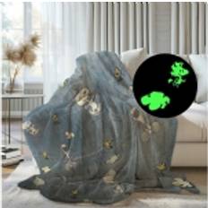 Kanguru Radiserne Glow-In-Dark Plaid 130 x 150 cm Tæppe Blå