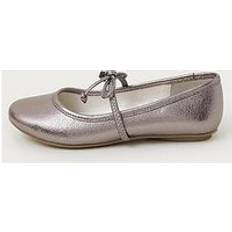 Silver Ballerinas Children's Shoes Monsoon Girls Thin Bow Ballerina Flats - Silver
