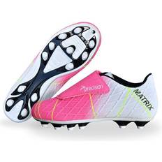 Velcro Football Shoes Children's Shoes Precision Precision Matrix Junior Football Boots - Fuchsia/White/Lime