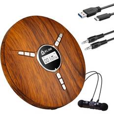 Klim Discman CD Player Mini Portable Holz