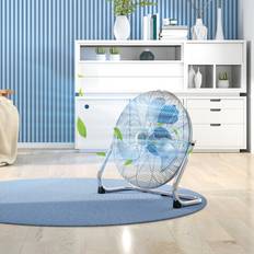 Silver Desk Fans Homcom Electric Portable Table Fan with Powerful Airflow