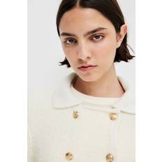 H&M Double-Breasted Bouclé Cardigan - White