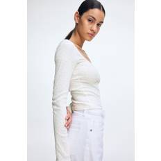 H&M Katoenen Top Met Picotrandjes - Wit