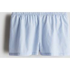 Bomull Pyjamasar H&M Pyjamasshorts I Bomull - Ljusblå/Vitrandig