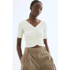 Recycled Materials Blouses H&M Textured Draped Top - White