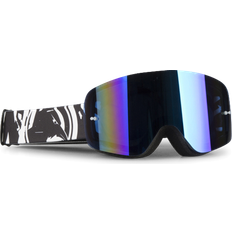 Blåa Motorcykelglasögon Raven Edge Charge MX Goggles - Blue Mirror