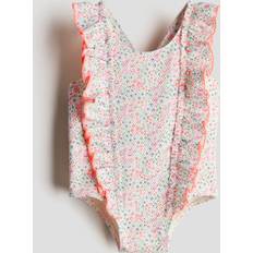 Vita Baddräkter Barnkläder H&M Baby Baddräkt Med Volanger - Rosa/Blommig