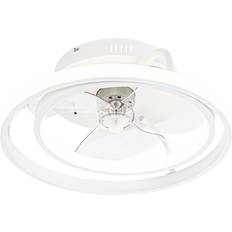 Takfläkt med fjärrkontroll QAZQA Vit Takfläkt Inkl LED Med Fjärrkontroll